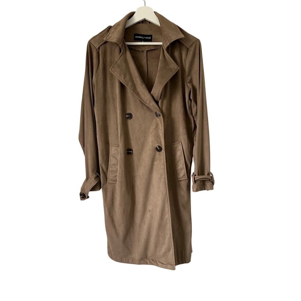 Kendall & Kylie Tan Suede Trench Coat size Medium